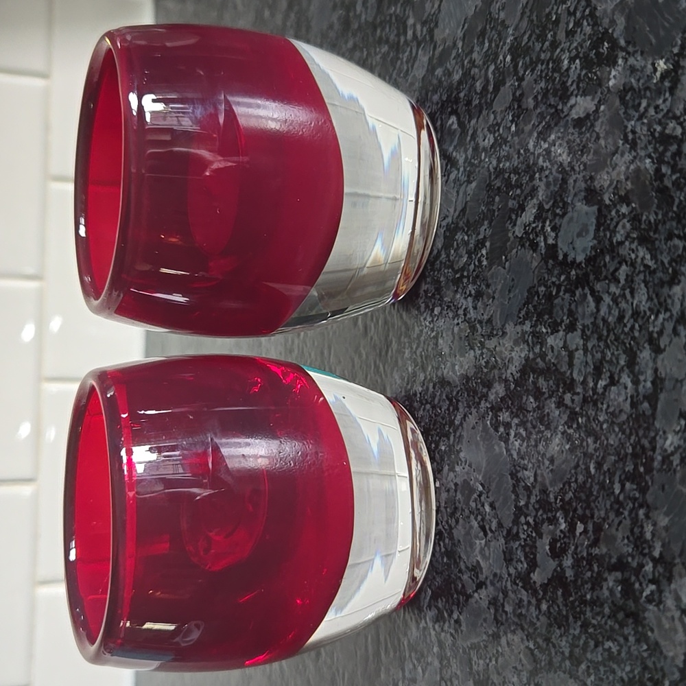 Crate&Barrel "Diva" Ruby Glass Votive Candle Holders - Picture 6 of 10